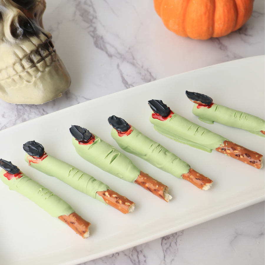 Spooky-Sweet Witch Finger Pretzels