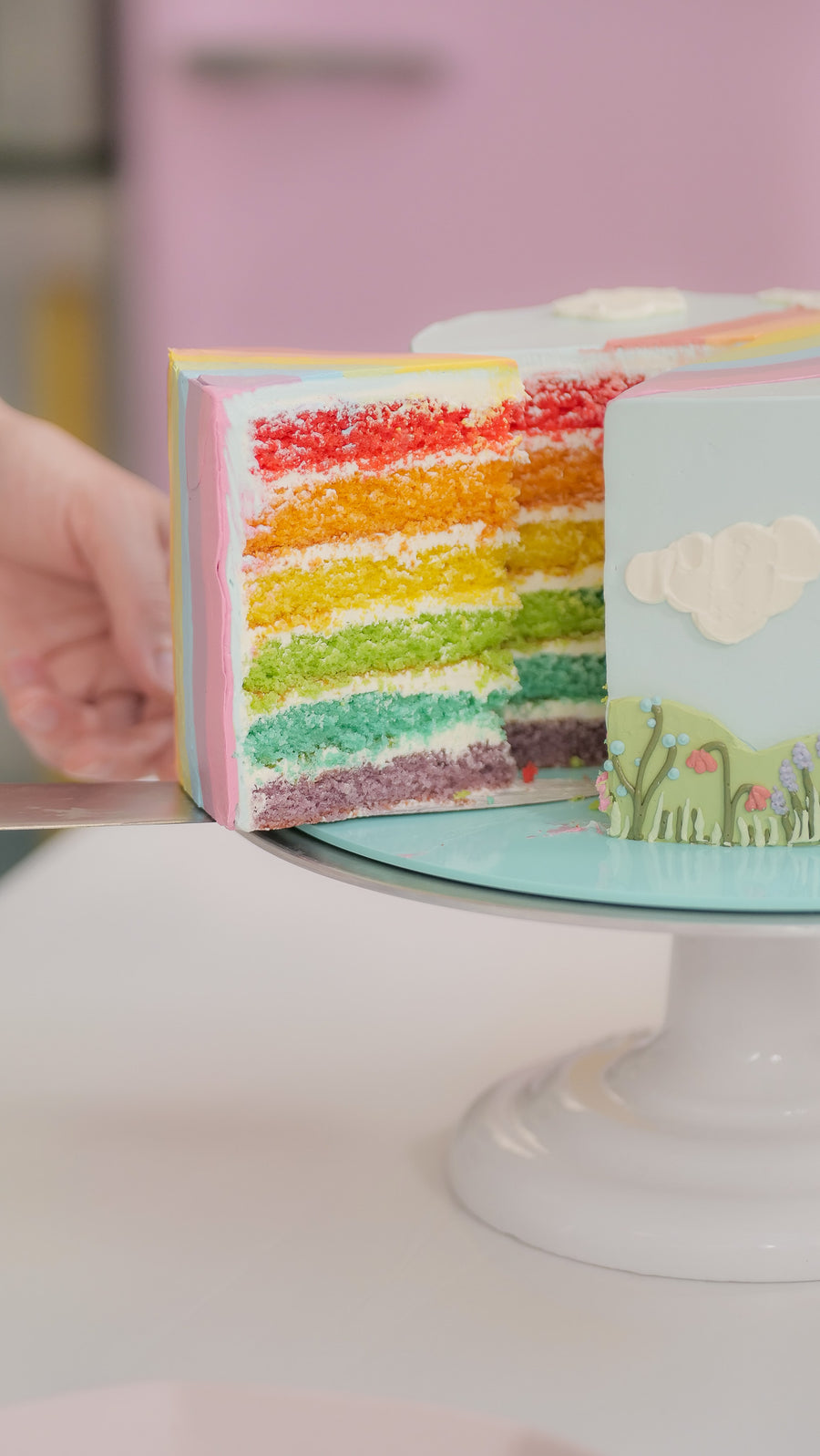 Rainbow Meadow Buttercream Cake Recipe