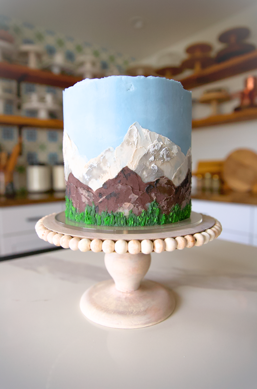Lady in the Wild West x Colour Mill Mountain Landscape Cake Design