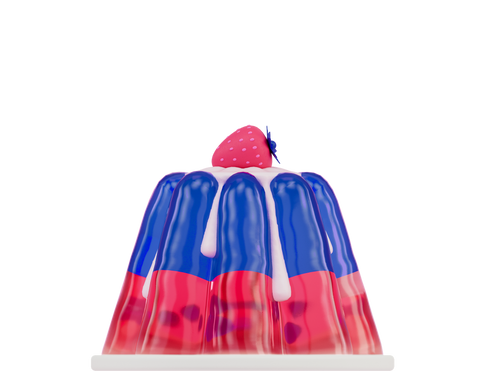 Image of blue and red jelly