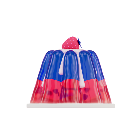 Image of blue and red jelly