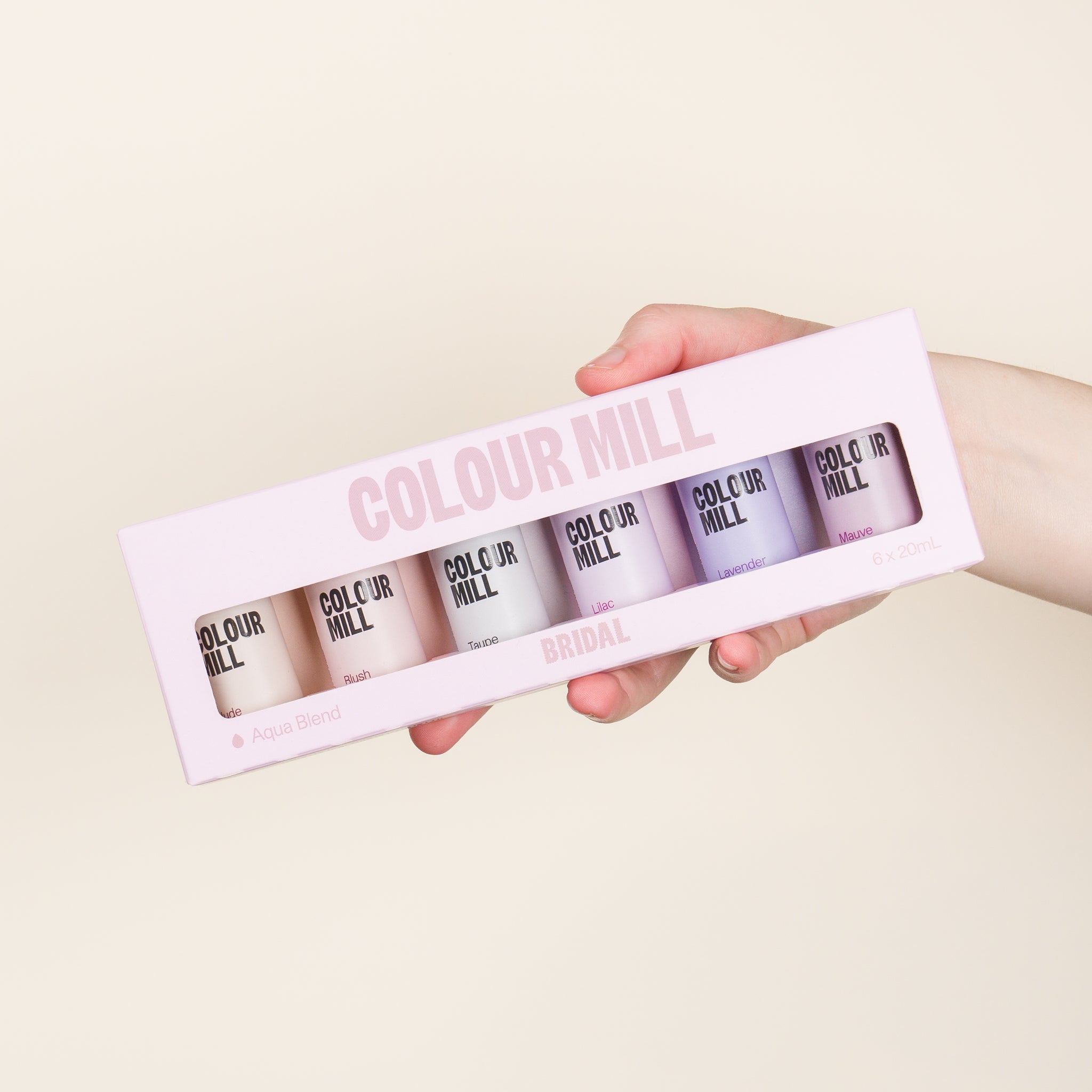 Colour Mill Bridal 6 Pack of water-based food colouring.