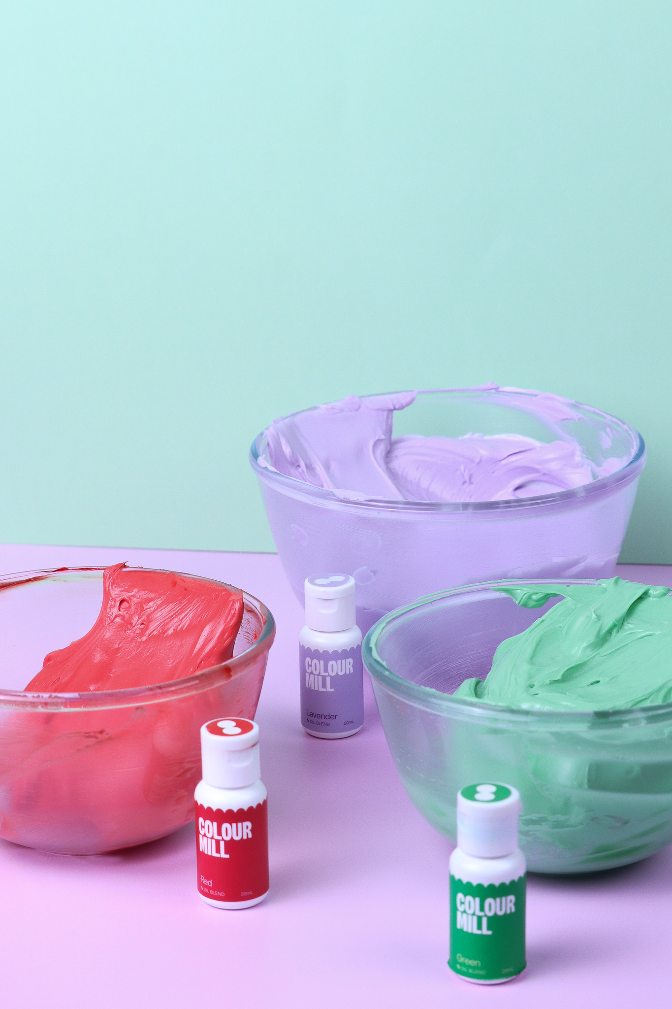 Colour Mill Oil Blend Food Colouring Red, Lavender and Green