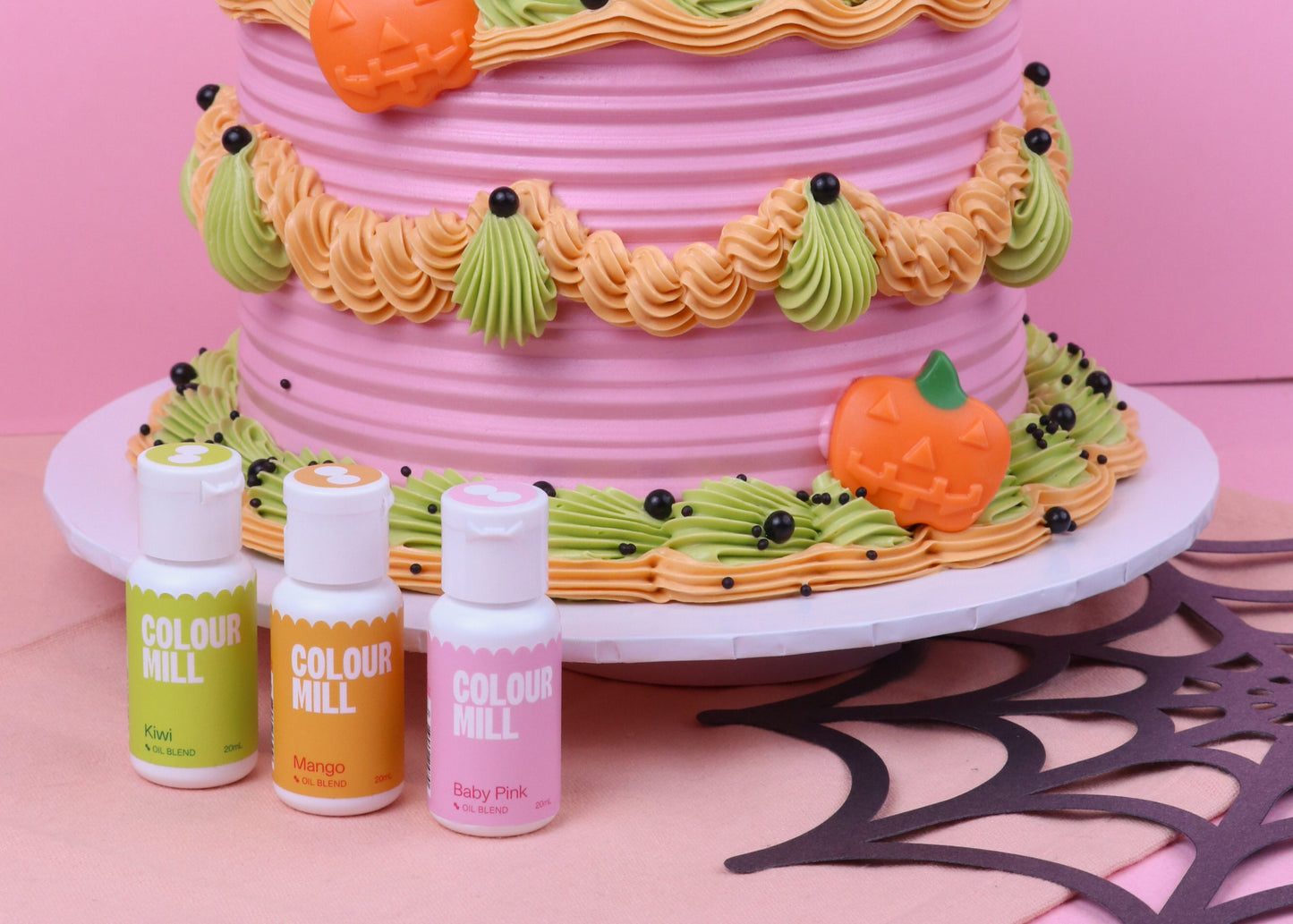 Colour Mill Halloween Trending Trio with Kiwi, Mango and Baby Pink food colouring