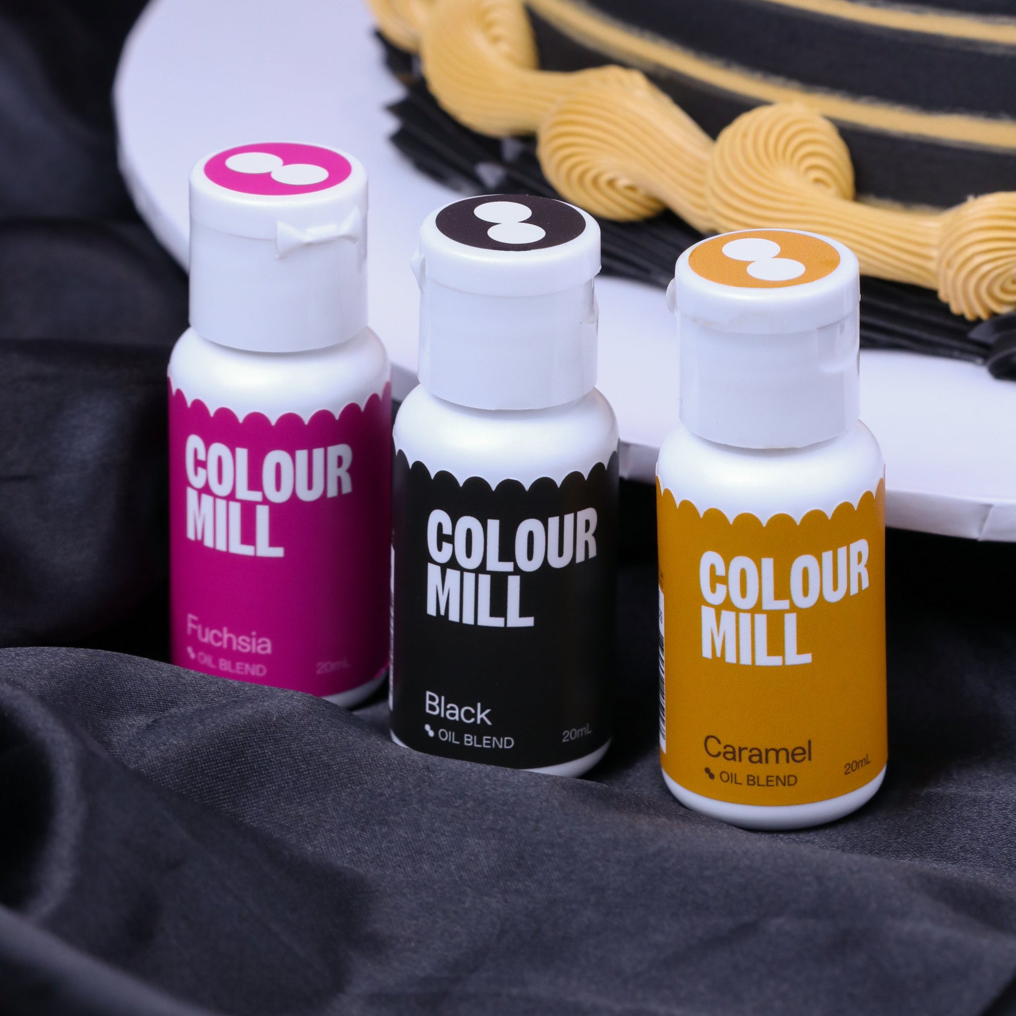 Colour Mill Halloween Trending Trio - Fuchsia, Black and Caramel coloured food colouring