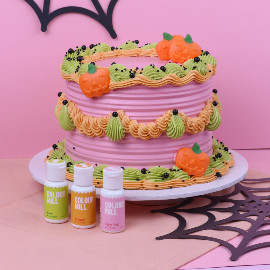 Colour Mill Halloween Trending Trio with Kiwi, Mango and Baby Pink food colouring